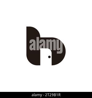 letter h b door cute simple logo vector Stock Vector