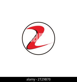 letter r l simple red curves logo vector Stock Vector