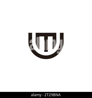 letter mu stripes line geometric logo vector Stock Vector
