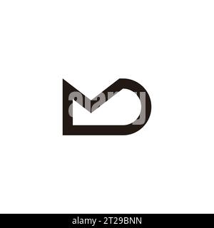 letter md abstract geometric logo vector Stock Vector