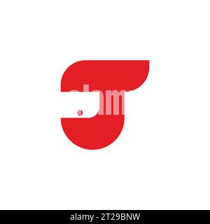 letter tj simple geometric motion logo vector Stock Vector