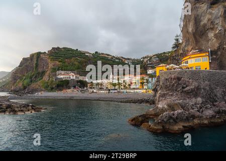 View of Ponta do Sol beach in summer from the seafront called Cais da, Madeira. Portugal Stock Photo