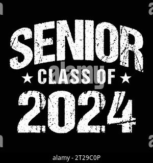 Seniors Class Of 2024 Vector, Tshirt Design Stock Vector