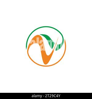 letter na colorful curves abstract logo vector Stock Vector