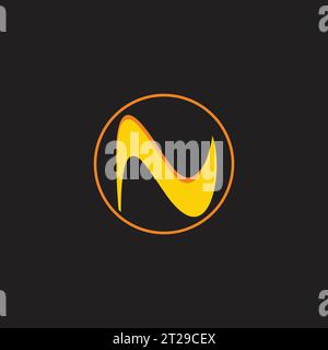 letter n curves motion symbol logo vector Stock Vector
