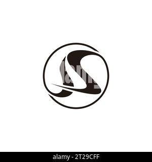 letter sa curves circle geometric logo vector Stock Vector