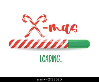 Christmas Loading - Calligraphy phrase for Christmas. Hand drawn lettering for Xmas greetings cards, invitations. Good for t-shirt, mug, scrap booking Stock Vector