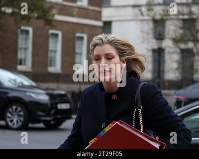 London, United Kingdom. 17th Oct, 2023. Penny Mordaunt, Leader of the House of Commons arrives at the Cabinet Office for the Cabinet Meeting. Stock Photo