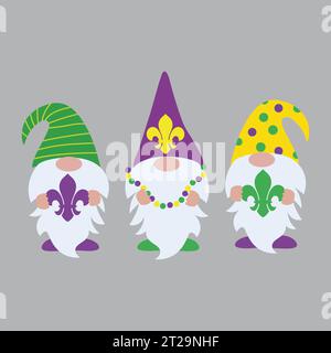 Mardi Gras Gnome t shirt design vector Stock Vector