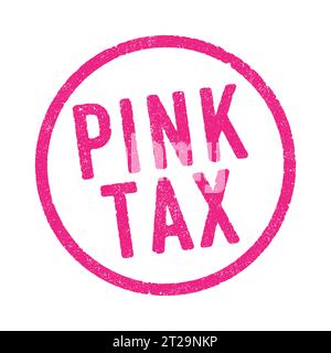 Vector illustration of Pink tax stamp in pink ink Stock Vector