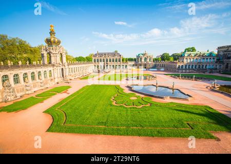 Nice image of the Der Zwinger museum complex built in Baroque style. Historical scene. Popular tourist attraction. Location place German city of Dresd Stock Photo