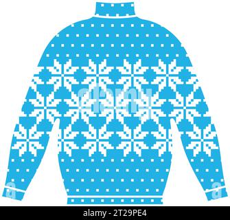 Winter warm sweater handmade, svitshot, jumper for knit, red color. Women's sweaters, men's sweater, unisex sweater. Design - snowflakes, Christmas, N Stock Vector