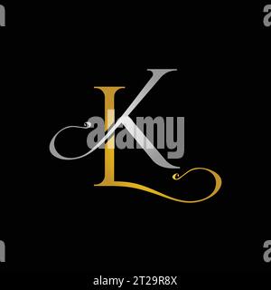 LK logo, LK monogram, initials KL logo, letter KL logo, Elegant, icon, vector Stock Vector