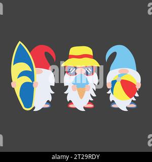 Summer Gnomes vector t shirt design Stock Vector