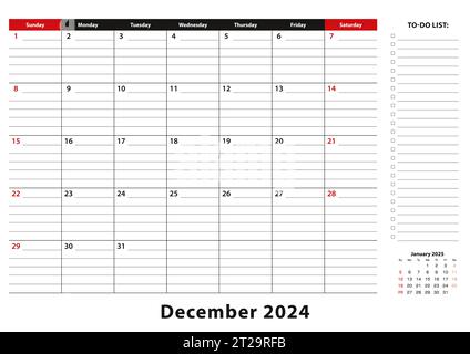 December 2024 calendar planner A3 size with place for your photo ...