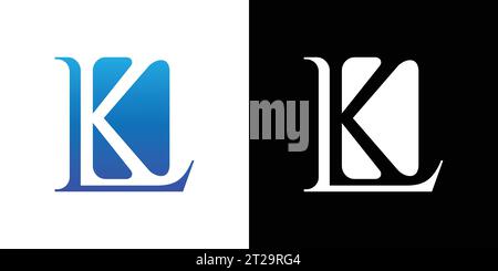 LK Logo, LK Monogram, Initial LK Logo, Letter LK negative space logo, Icon, Vector Stock Vector