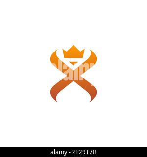 Letter X Crown Logo Design. Initial X Vector Illustration Stock Vector