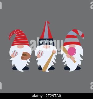 baseball gnome t shirt design vector Stock Vector