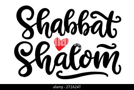 Shabbat Shalom Lettering Inscription Calligraphy Stock Vector