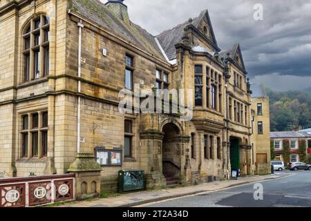 17.10.23 Hebden Bridge, west Yorkshire, UK.The Town Hall, Hebden Bridge is one of a handful of community-owned Town Halls in the UK and is a symbol of Stock Photo