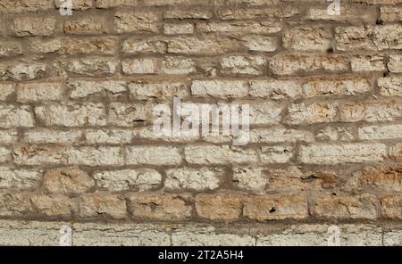 Stone texture in Tallinn. Ancient wall of stones with gray color. Background. Template. For design. Horizontal. Stock Photo