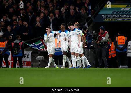 Marcus Rashford of England celebrates his goal during the UEFA European Championship Qualifying Group C match between England and Italy at Wembley Stadium, London on Tuesday 17th October 2023. (Photo: Tom West | MI News) Credit: MI News & Sport /Alamy Live News Stock Photo