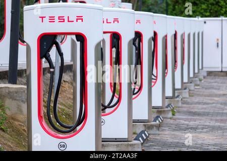 Tesla supercharger SUC Stock Photo