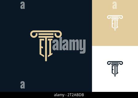 EI monogram initials design logo. Lawyer logo design inspiration Stock Vector