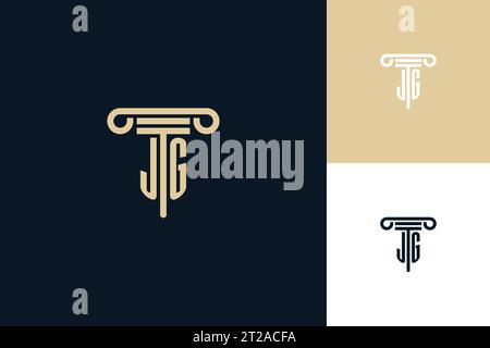 JG monogram initials design logo. Lawyer logo design inspiration Stock Vector