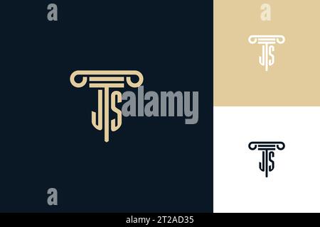 JS monogram initials design logo. Lawyer logo design inspiration Stock Vector