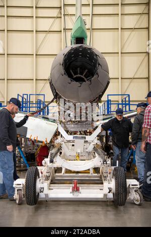 NASA's X-59 quiet supersonic research aircraft, pictured on December 12