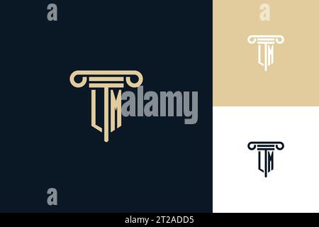 LM monogram initials design logo. Lawyer logo design inspiration Stock Vector
