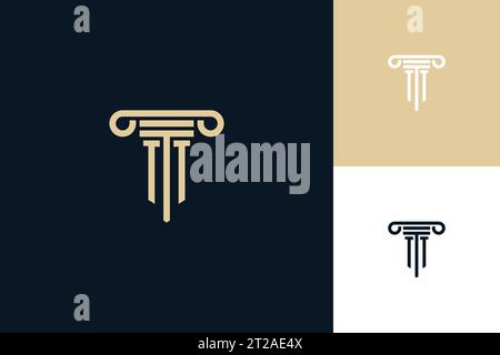 TT monogram initials design logo. Lawyer logo design inspiration Stock Vector