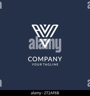 AN triangle monogram logo design ideas, creative initial letter logo with triangular shape logo vector Stock Vector