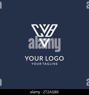 CB triangle monogram logo design ideas, creative initial letter logo with triangular shape logo vector Stock Vector
