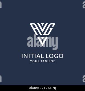AG triangle monogram logo design ideas, creative initial letter logo with triangular shape logo vector Stock Vector
