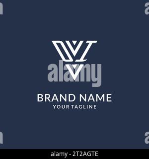 DI triangle monogram logo design ideas, creative initial letter logo with triangular shape logo vector Stock Vector