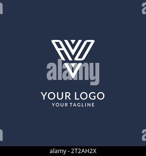 AO triangle monogram logo design ideas, creative initial letter logo with triangular shape logo vector Stock Vector