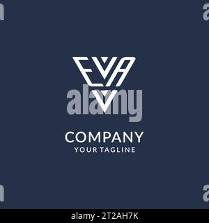 EA triangle monogram logo design ideas, creative initial letter logo with triangular shape logo vector Stock Vector