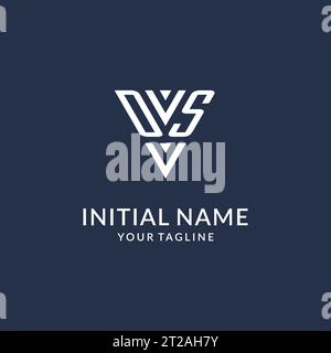 DS triangle monogram logo design ideas, creative initial letter logo with triangular shape logo vector Stock Vector
