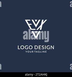 EX triangle monogram logo design ideas, creative initial letter logo with triangular shape logo vector Stock Vector