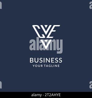 CE triangle monogram logo design ideas, creative initial letter logo with triangular shape logo vector Stock Vector