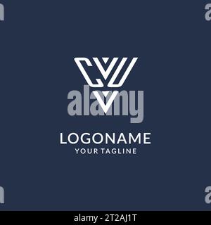 CU triangle monogram logo design ideas, creative initial letter logo with triangular shape logo vector Stock Vector