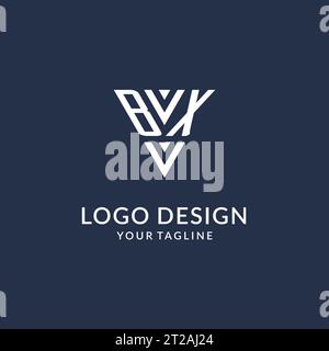 BX triangle monogram logo design ideas, creative initial letter logo with triangular shape logo vector Stock Vector