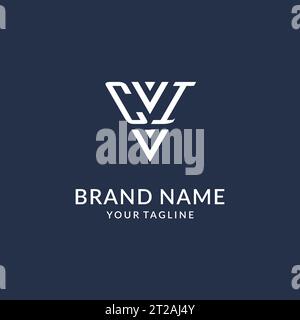 CI triangle monogram logo design ideas, creative initial letter logo with triangular shape logo vector Stock Vector