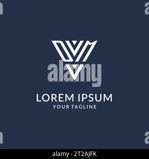 DM triangle monogram logo design ideas, creative initial letter logo with triangular shape logo vector Stock Vector