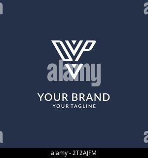 DP triangle monogram logo design ideas, creative initial letter logo with triangular shape logo vector Stock Vector