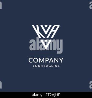 KA triangle monogram logo design ideas, creative initial letter logo with triangular shape logo vector Stock Vector