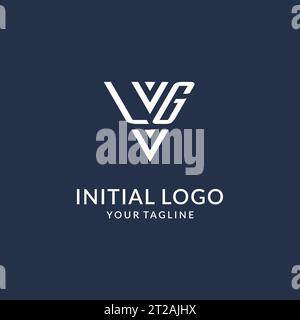 LG triangle monogram logo design ideas, creative initial letter logo with triangular shape logo vector Stock Vector