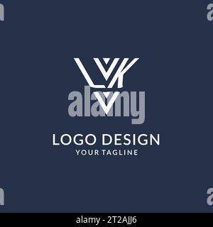 LK triangle monogram logo design ideas, creative initial letter logo with triangular shape logo vector Stock Vector